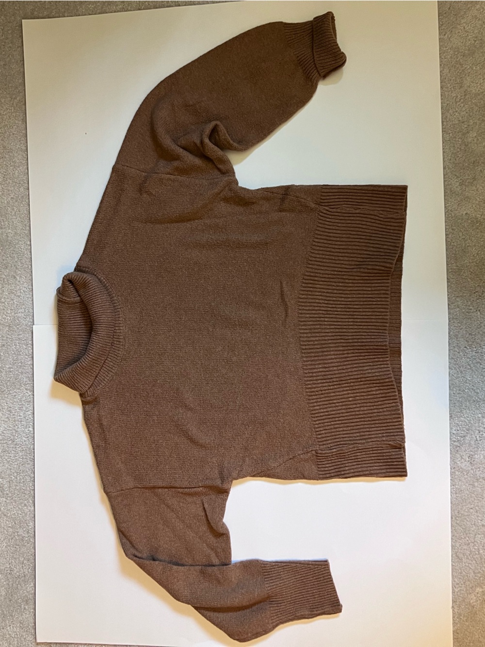 a new day Brown Turtleneck Sweater - Ribbed Hem & Cuffs Women’s Size Medium